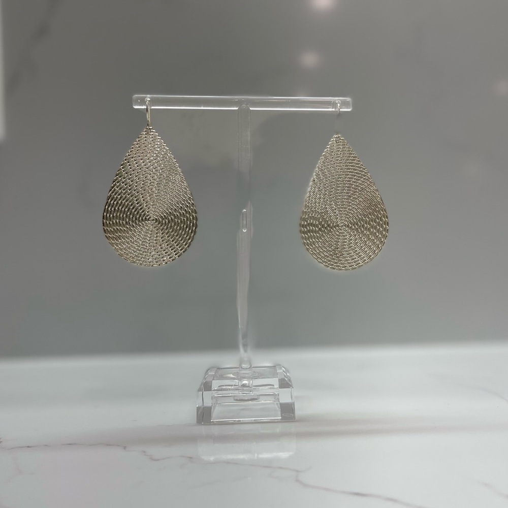 Silver dangle earrings, 2.5 inches long, NEW
